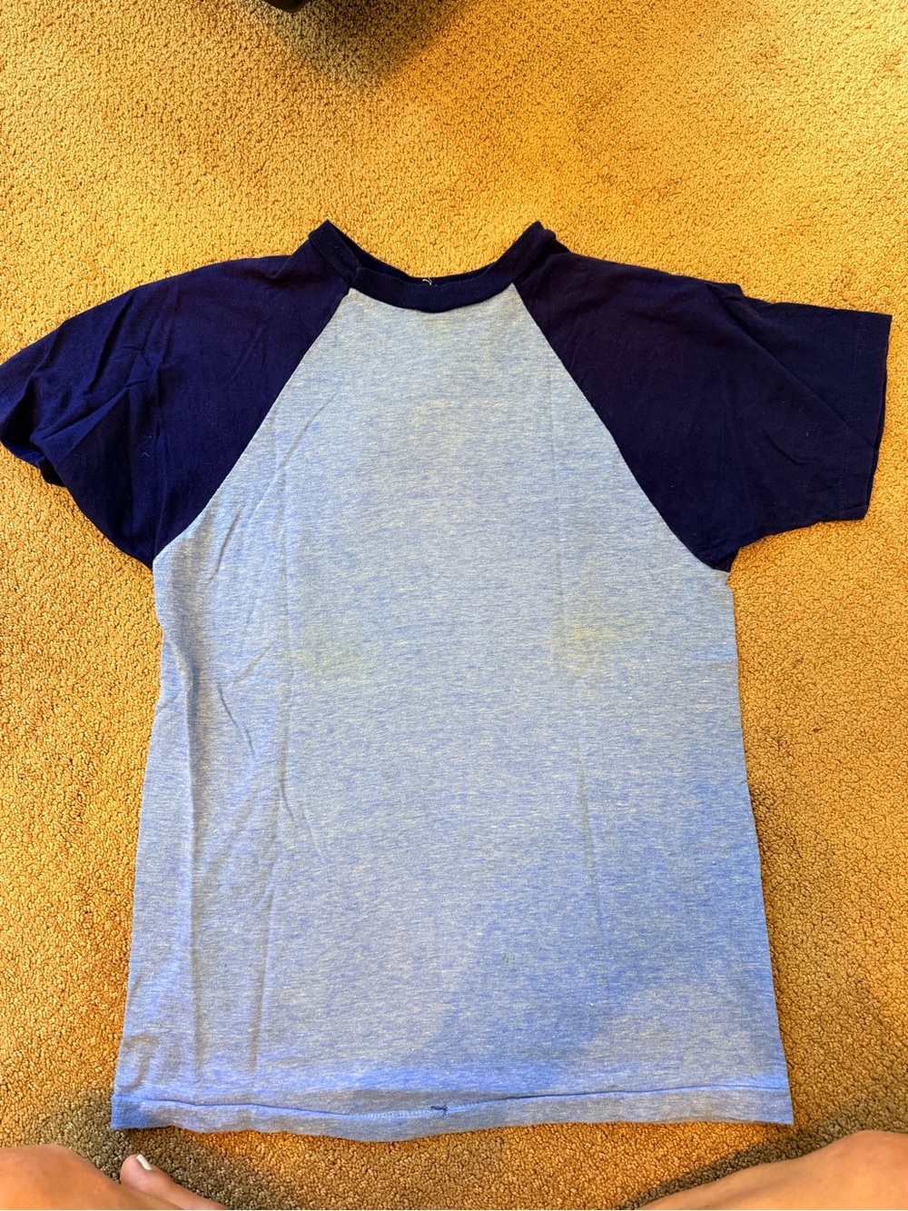 Vintage Stevens Ranch Raglan Tee - Light Blue & Navy - Picture 2 of 5